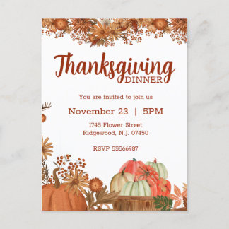 Thanksgiving Uitnodiging Oogst Herfst Ontwerp Briefkaart