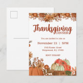 Thanksgiving Uitnodiging Oogst Herfst Ontwerp Briefkaart (Voorkant / Achterkant)