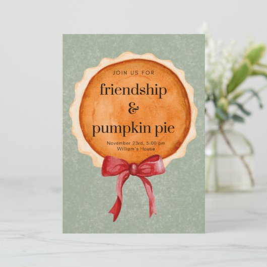 Thanksgiving uitnodiging - Pumpkin Pie Delight (Staand voorkant)
