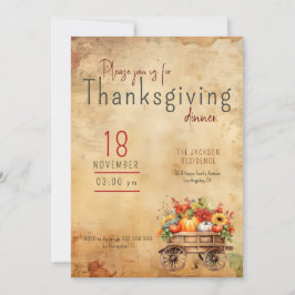 Thanksgiving Uitnodiging Rustieke Pompoen Winkelwa