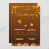 Thanksgiving-uitnodiging sjabloon (bewerkbaar) kaart (Voorkant / Achterkant)