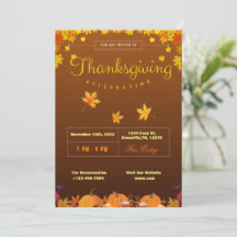 Thanksgiving-uitnodiging sjabloon (bewerkbaar)