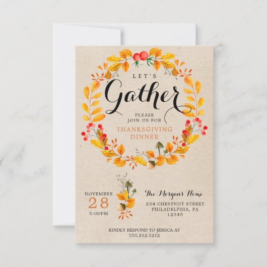 Thanksgiving Uitnodiging - Thanksgiving (Voorkant)