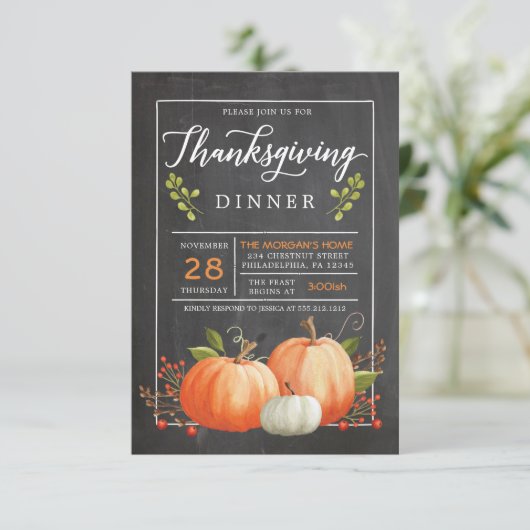 Thanksgiving Uitnodiging - Thanksgiving (Staand voorkant)