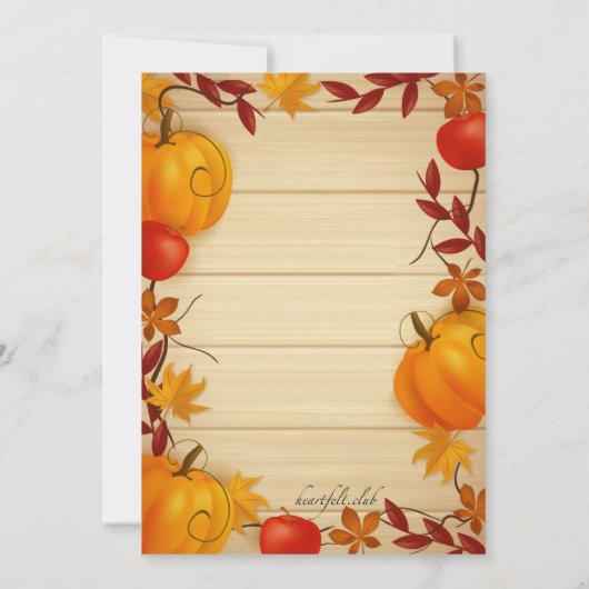 Thanksgiving Uitnodiging tot feestvieren (Achterkant)