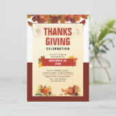 Thanksgiving Uitnodiging tot feestvieren (Staand voorkant)