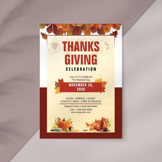 Thanksgiving Uitnodiging tot feestvieren