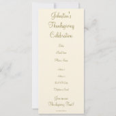 Thanksgiving - Uitnodiging tot groeten (Achterkant)