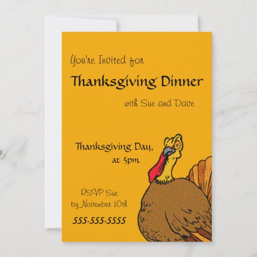 Thanksgiving uitnodiging tot het avondeten - Funny (Achterkant)