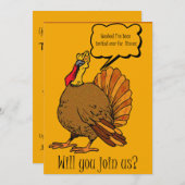 Thanksgiving uitnodiging tot het avondeten - Funny (Voorkant / Achterkant)