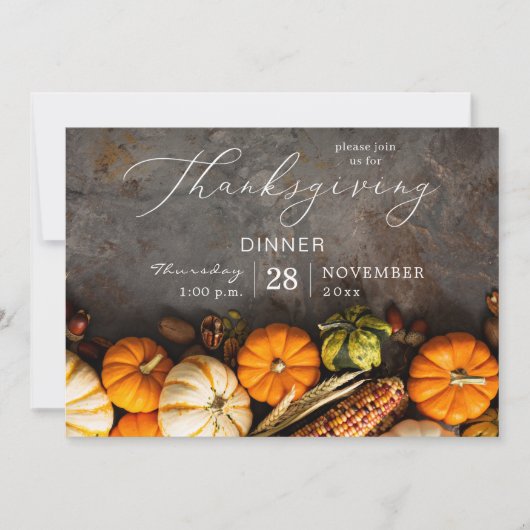 Thanksgiving Uitnodiging tot inwendige pompoen (Voorkant)