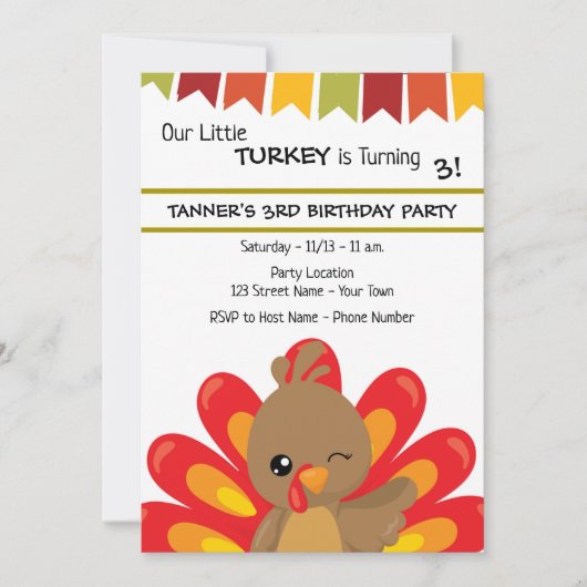 Thanksgiving uitnodiging tot vrijdag Turkije (Voorkant)