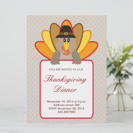 Thanksgiving uitnodiging Turkije (Staand voorkant)