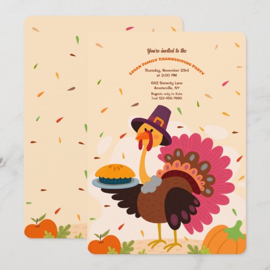 Thanksgiving uitnodiging Turkije (Voorkant / Achterkant)