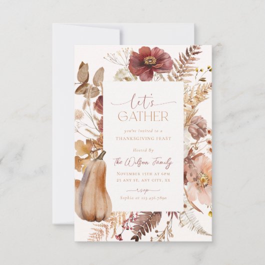 Thanksgiving uitnodiging Vriendschapsdiner (Voorkant)