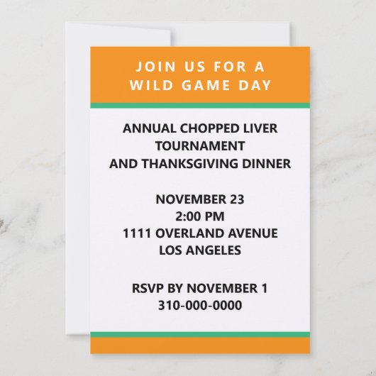 Thanksgiving Uitnodigingen (Achterkant)