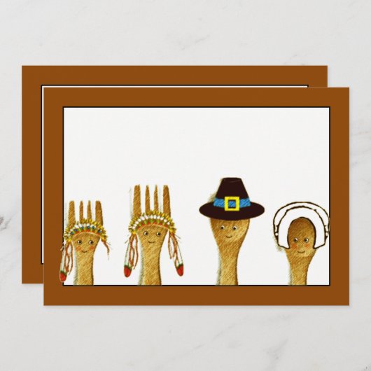 Thanksgiving Uitnodigingen (Voorkant / Achterkant)