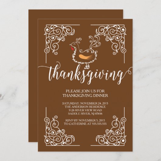  Thanksgiving uitnodigingen binnenpartij (Voorkant / Achterkant)