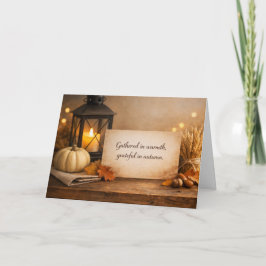 Thanksgiving-uitnodigingskaart • Geschaard in warm Bedankkaart
