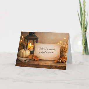 Thanksgiving-uitnodigingskaart • Geschaard in warm Bedankkaart