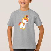 Thanksgiving Unicorn, Cute Unicorn, Feathers T-shirt (Voorkant)
