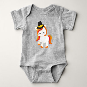Thanksgiving Unicorn, Cute Unicorn, Pilgrim Pet Romper