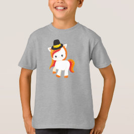 Thanksgiving Unicorn, Cute Unicorn, Pilgrim Pet T-shirt