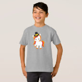 Thanksgiving Unicorn, Cute Unicorn, Pilgrim Pet T-shirt (Voorkant volledig)