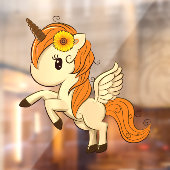 Thanksgiving Unicorn Pegasus Raamsticker (Vel 2)