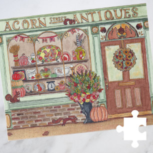 Thanksgiving Vakantie Antiek Winkel met Eekhoorns Legpuzzel