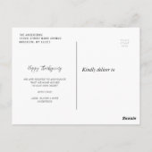 Thanksgiving vakantie bewegende aankondiging brief briefkaart (Achterkant)