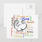 Thanksgiving vakantie-briefkaart feestdagenkaart (Voorkant / Achterkant)