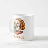 Thanksgiving Vakantie Dankbaar Dier Turkije Koffiemok (Voorkant links)