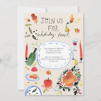 Thanksgiving Vakantie Diner Uitnodiging