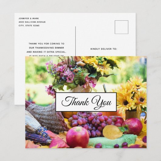 Thanksgiving-vakantie Herfst Oogst Dank U Briefkaart (Voorkant / Achterkant)