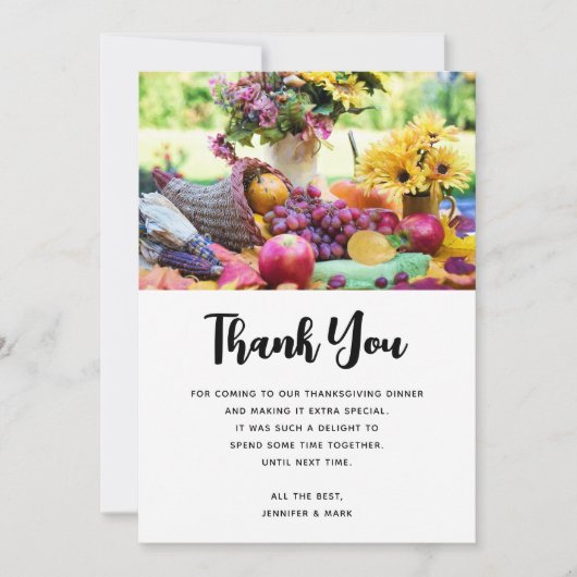 Thanksgiving Vakantie Herfst Oogst Tafel Bedankkaart (Voorkant)