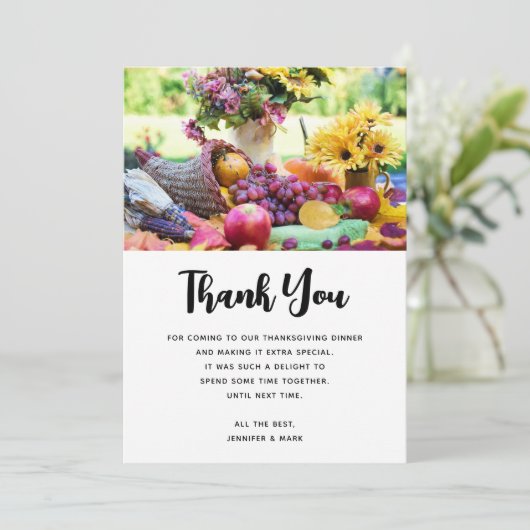 Thanksgiving Vakantie Herfst Oogst Tafel Bedankkaart (Staand voorkant)
