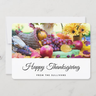 Thanksgiving Vakantie Herfst Oogst Tafel Feestdagenkaart