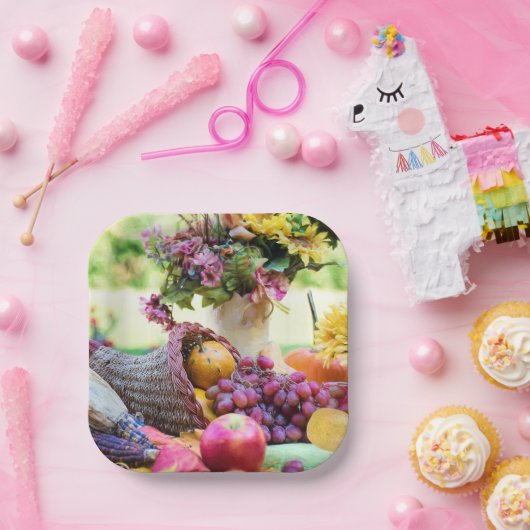 Thanksgiving Vakantie Herfst Oogst Tafel Papieren Bordje (Feest)