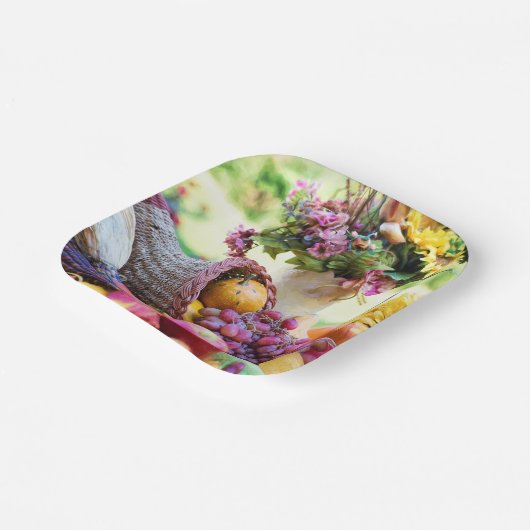 Thanksgiving Vakantie Herfst Oogst Tafel Papieren Bordje (Gebogen)