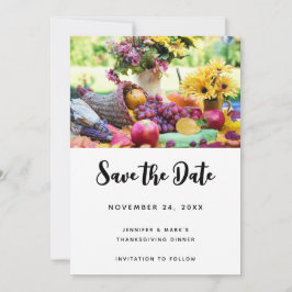 Thanksgiving Vakantie Herfst Oogst Tafel Save The Date