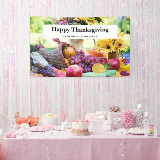 Thanksgiving Vakantie Herfst Oogst Tafel Spandoek (Feest)