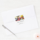 Thanksgiving Vakantie Herfst Oogst Tafel Vierkante Sticker (Envelop)