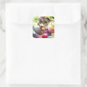 Thanksgiving Vakantie Herfst Oogst Tafel Vierkante Sticker (Tas)