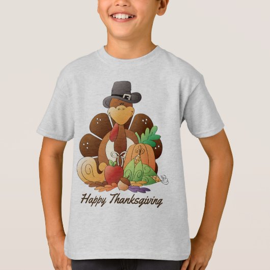 Thanksgiving Vakantie kalkoen kinder t-shirt (Voorkant)