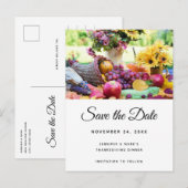 Thanksgiving Vakantie Oogst Tafel Save the Date Uitnodiging Briefkaart (Voorkant / Achterkant)