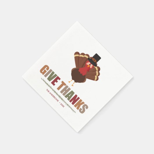 Thanksgiving Vakantie Turkije Geef Bedankt Servet (Hoek)