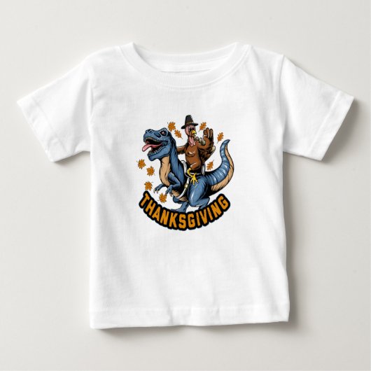 Thanksgiving vakantie turkije met tirannosaurus (Voorkant)