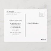 Thanksgiving vakantie verhuisaankondiging briefkaart (Achterkant)