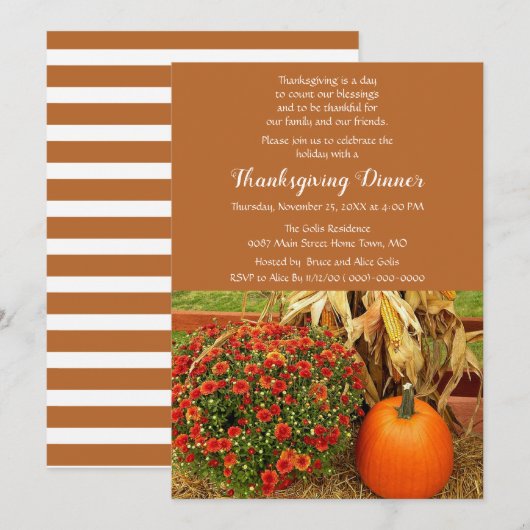 Thanksgiving Vakantiereeks binnenste Kaart (Voorkant / Achterkant)